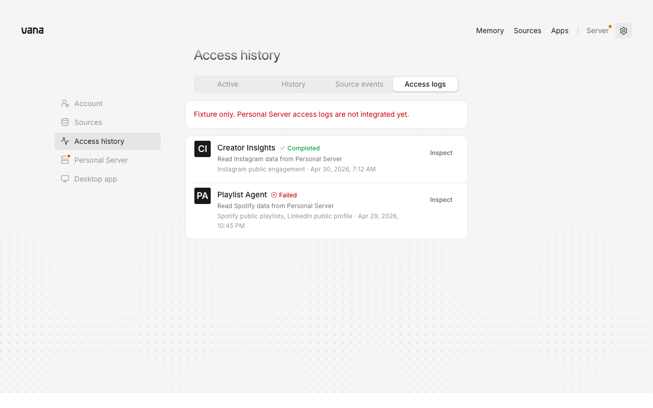 Access logs: Mock