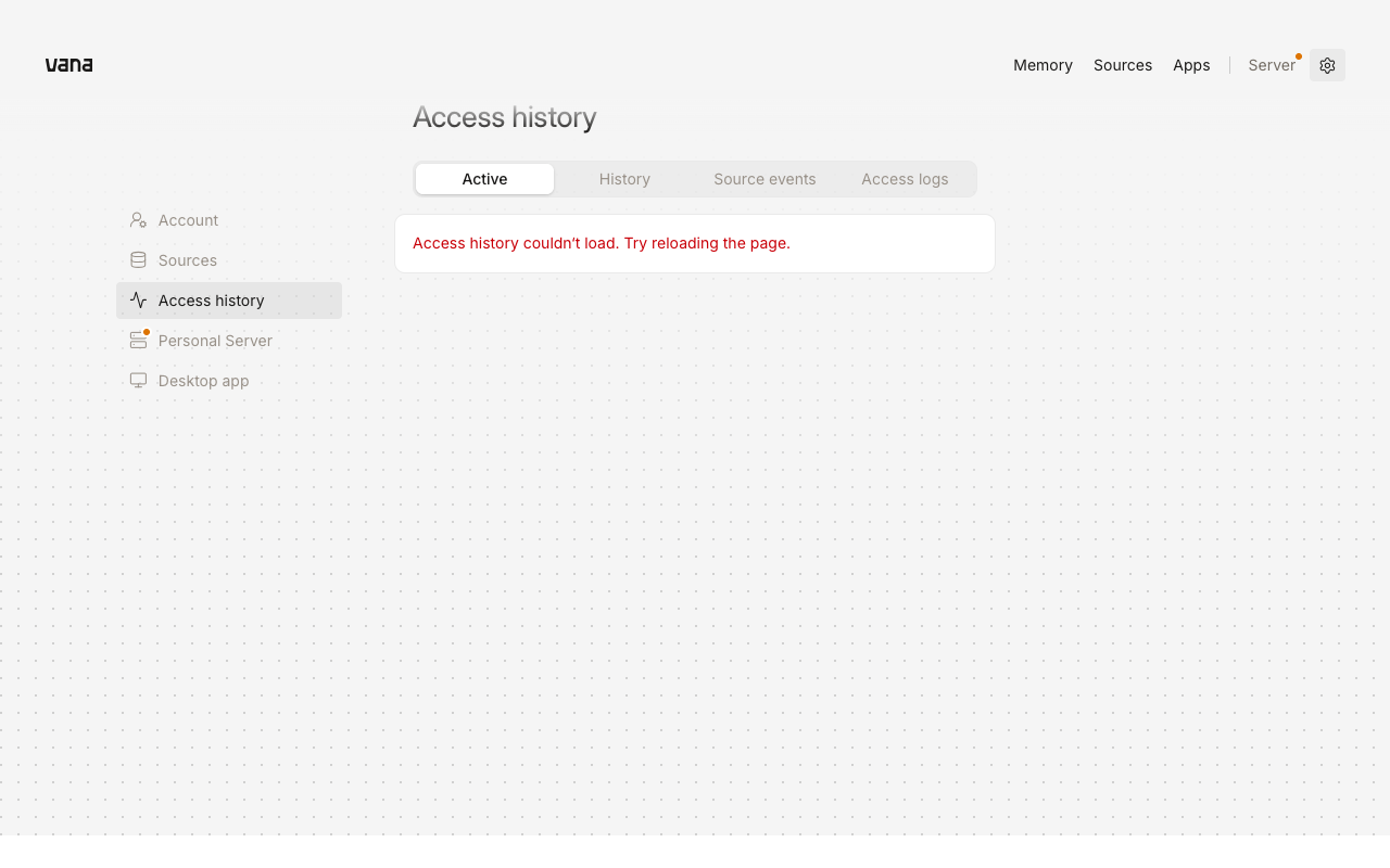 Active permissions: Error